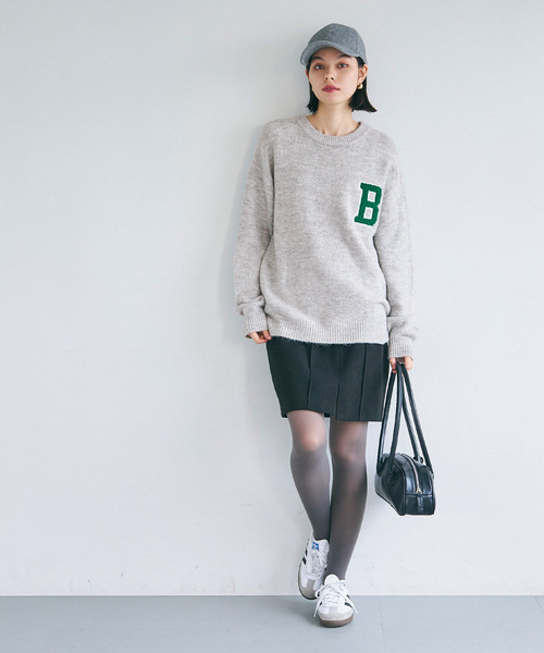 coca(coca)(コカ)の「モヘヤ風レタードニットトップス(ニット/セーター・メンズ・ライトグレー/チャコール・L/M/XL)」の9枚目の写真