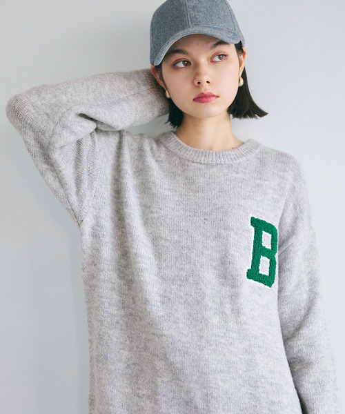 coca(coca)(コカ)の「モヘヤ風レタードニットトップス(ニット/セーター・メンズ・ライトグレー/チャコール・L/M/XL)」の10枚目の写真