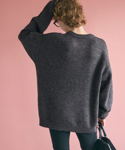 coca(coca)(コカ)の「モヘヤ風レタードニットトップス(ニット/セーター・メンズ・ライトグレー/チャコール・L/M/XL)」の4枚目の写真