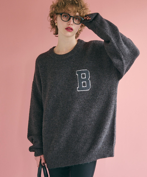 coca(coca)(コカ)の「モヘヤ風レタードニットトップス(ニット/セーター・メンズ・ライトグレー/チャコール・L/M/XL)」の5枚目の写真