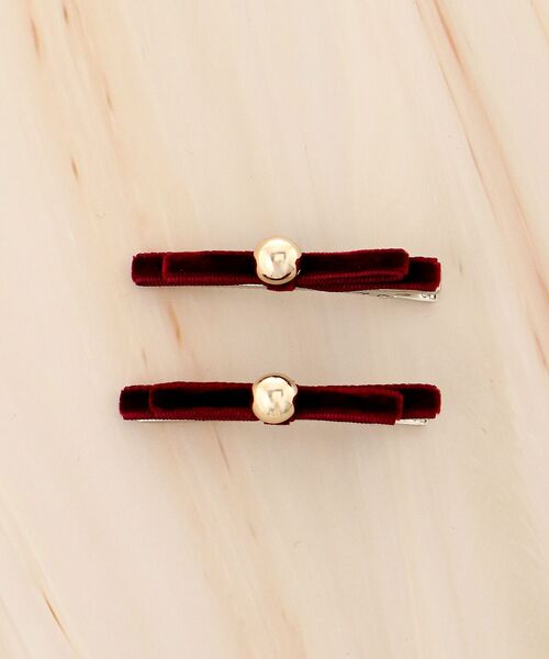 MAJESTIC LEGON(マジェスティックレゴン)の「クラシカルリボンヘアピンset(ヘアピン・レディース・ブラック/ボルドー・FREE)」の7枚目の写真