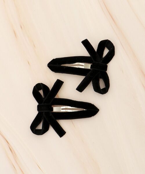MAJESTIC LEGON(マジェスティックレゴン)の「クラシカルリボンヘアピンset(ヘアピン・レディース・ブラック/ボルドー・FREE)」の9枚目の写真