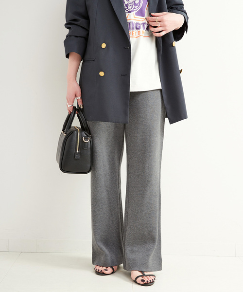 B.C STOCK(ベーセーストック)の「カットソーリブパンツ(その他パンツ・レディース・グレー/ブラック/ブラウン・FREE)」の3枚目の写真