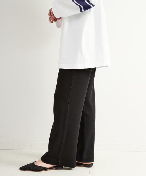 B.C STOCK(ベーセーストック)の「カットソーリブパンツ(その他パンツ・レディース・グレー/ブラック/ブラウン・FREE)」の5枚目の写真