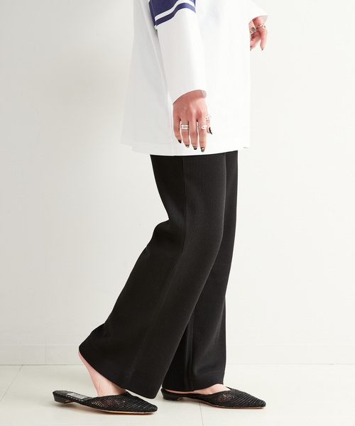 B.C STOCK(ベーセーストック)の「カットソーリブパンツ(その他パンツ・レディース・グレー/ブラック/ブラウン・FREE)」の6枚目の写真