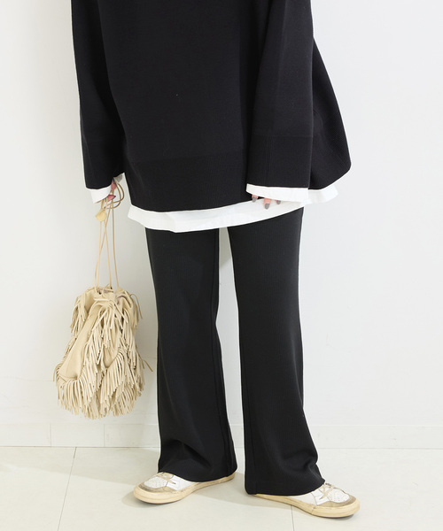 B.C STOCK(ベーセーストック)の「カットソーリブパンツ(その他パンツ・レディース・グレー/ブラック/ブラウン・FREE)」の11枚目の写真