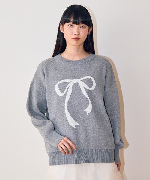 Mi-je(ミジェ)の「アソートジャガードニット【韓国ファッション】(ニット/セーター・レディース・ベージュ/トップグレー/ネイビー/オフホワイト・F)」の3枚目の写真