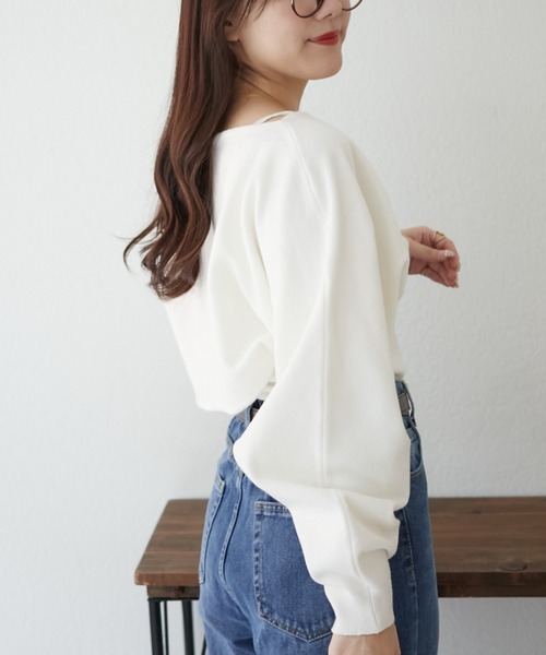 continuer de NICE CLAUP(コンティニューデナイスクラップ)の「2WAYリボンニット+キャミセット(ニット/セーター・レディース・アイボリー/ブルー/ピンク/グレー/チャコール・FREE)」の22枚目の写真