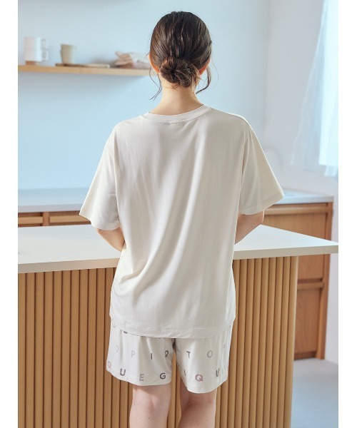 【接触冷感】レーヨンロゴワンポイントTシャツ& ハーフパンツ 接触冷感】レーヨンロゴワンポイントTシャツ(カットソー・T