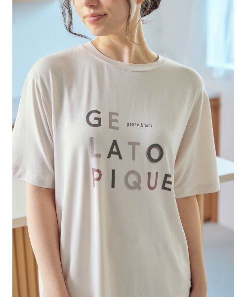 【接触冷感】レーヨンロゴワンポイントTシャツ& ハーフパンツ セール】【接触冷感】レーヨンロゴワンポイントTシャツ（ルーム