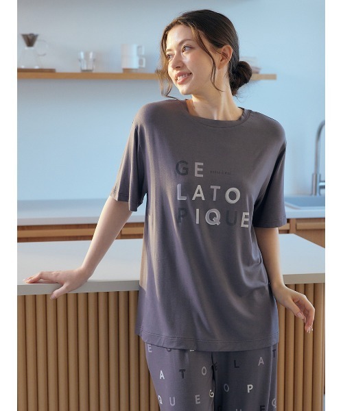 セール】【接触冷感】レーヨンロゴワンポイントTシャツ（ルーム