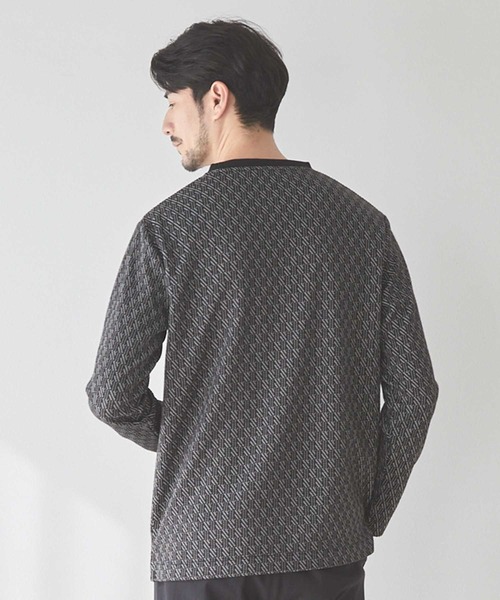 UNION STATION(ユニオンステーション)の「<UNION STATION by MEN'S BIGI>ジオメトリックジャガードロンT(Tシャツ/カットソー・メンズ・ネイビー/ホワイト系その他/ブラック系その他・L/M/S/XL)」の8枚目の写真