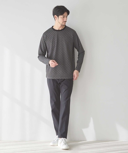 UNION STATION(ユニオンステーション)の「<UNION STATION by MEN'S BIGI>ジオメトリックジャガードロンT(Tシャツ/カットソー・メンズ・ネイビー/ホワイト系その他/ブラック系その他・L/M/S/XL)」の9枚目の写真