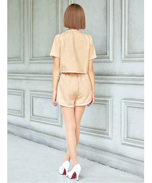 DAZZY(デイジー)の「ポケット モチーフ ツイード ショートパンツ セットアップ(ドレス・レディース・ブラック/ベージュ・M/L/S)」の10枚目の写真