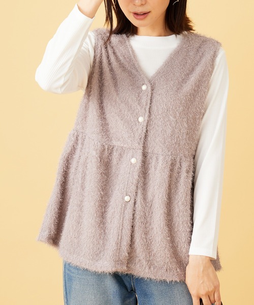 BELLUNA PLUS(ベルーナ)の「ラメシャギー素材ベストアンサンブル(アンサンブル・レディース・グレー系/ピンク系/ブラック系・MEDIUM/LARGE/X-LARGE)」の16枚目の写真