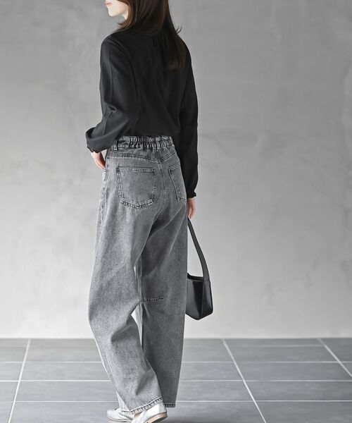 rps（アールピーエス）の「レース襟シャーリングカットソー（Tシャツ/カットソー・レディース・オフホワイト/ブラック/ラベンダー/グレイッシュベージュ/ライトグレー・フリー）」の8枚目の写真