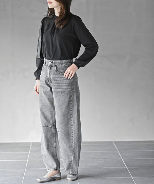 rps（アールピーエス）の「レース襟シャーリングカットソー（Tシャツ/カットソー・レディース・オフホワイト/ブラック/ラベンダー/グレイッシュベージュ/ライトグレー・フリー）」の9枚目の写真