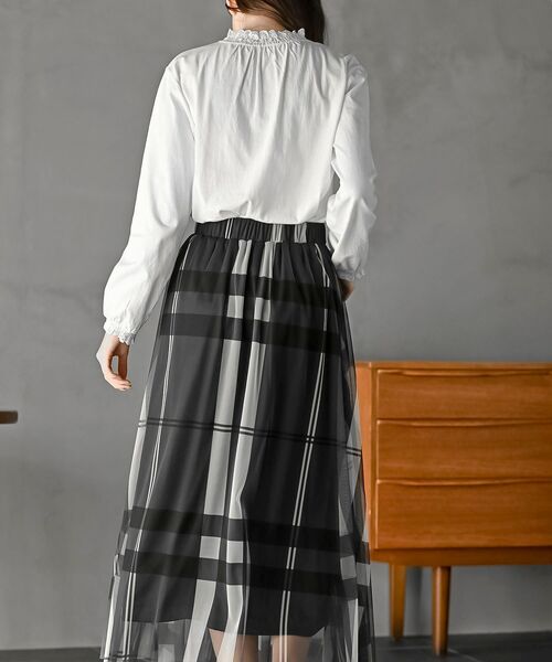 rps（アールピーエス）の「レース襟シャーリングカットソー（Tシャツ/カットソー・レディース・オフホワイト/ブラック/ラベンダー/グレイッシュベージュ/ライトグレー・フリー）」の22枚目の写真