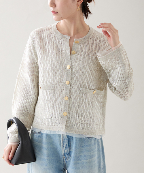 shine tweed knit カーディガン（カーディガン/ボレロ）｜VERMEIL par iena（ヴェルメイユパーイエナ）