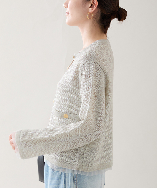 shine tweed knit カーディガン（カーディガン/ボレロ