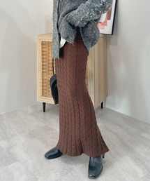 Futier land | ケーブル編みニットタイトスカート(スカート)