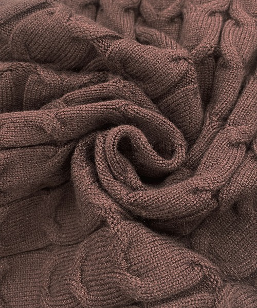 Futier land（フューティアランド）の「ケーブル編みニットタイトスカート（スカート・レディース・グリーン/ブラウン・FREE）」の5枚目の写真