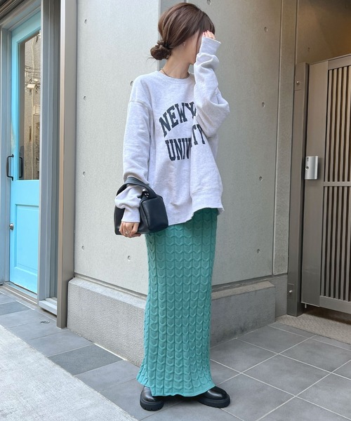 Futier land（フューティアランド）の「ケーブル編みニットタイトスカート（スカート・レディース・グリーン/ブラウン・FREE）」の12枚目の写真