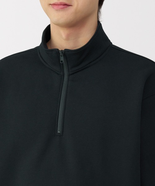 無印良品（ムジルシリョウヒン）の「紳士　ハーフジップスウェットシャツ（スウェット・メンズ・グレー/ブラック/ネイビー・S/M/L/XL）」の7枚目の写真