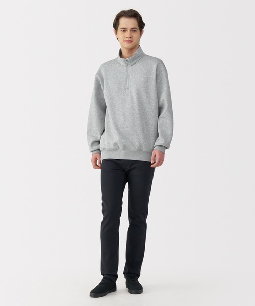 無印良品（ムジルシリョウヒン）の「紳士　ハーフジップスウェットシャツ（スウェット・メンズ・グレー/ブラック/ネイビー・S/M/L/XL）」の11枚目の写真