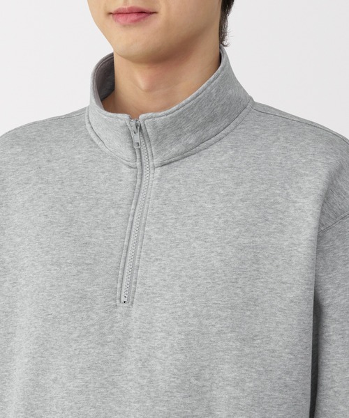 無印良品（ムジルシリョウヒン）の「紳士　ハーフジップスウェットシャツ（スウェット・メンズ・グレー/ブラック/ネイビー・S/M/L/XL）」の14枚目の写真