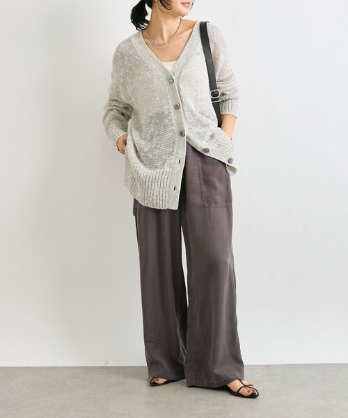 RIVE DROITE（リヴドロワ）の「【名品リバイバル/手洗い可】NEWサイドスリットカーデ（カーディガン/ボレロ・レディース・レッド/グレー/ベージュ・FREE）」の10枚目の写真