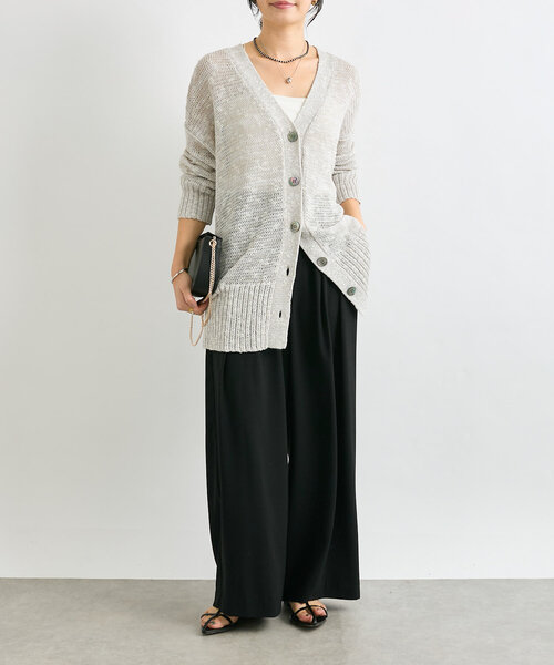 RIVE DROITE（リヴドロワ）の「【名品リバイバル/手洗い可】NEWサイドスリットカーデ（カーディガン/ボレロ・レディース・レッド/グレー/ベージュ・FREE）」の13枚目の写真