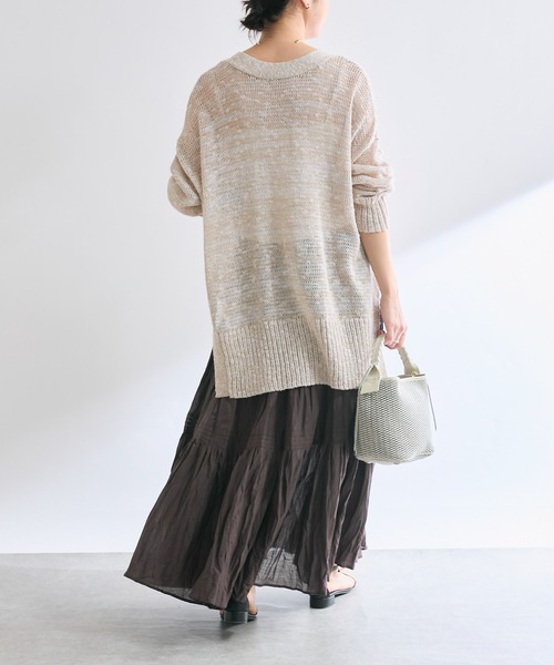 RIVE DROITE（リヴドロワ）の「【名品リバイバル/手洗い可】NEWサイドスリットカーデ（カーディガン/ボレロ・レディース・レッド/グレー/ベージュ・FREE）」の4枚目の写真