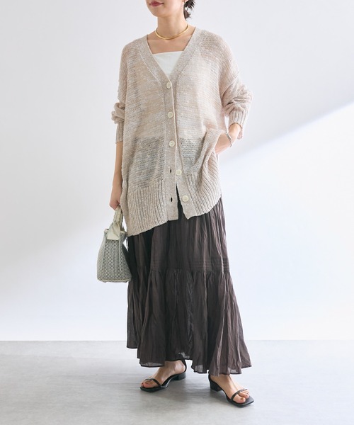 RIVE DROITE（リヴドロワ）の「【名品リバイバル/手洗い可】NEWサイドスリットカーデ（カーディガン/ボレロ・レディース・レッド/グレー/ベージュ・FREE）」の7枚目の写真