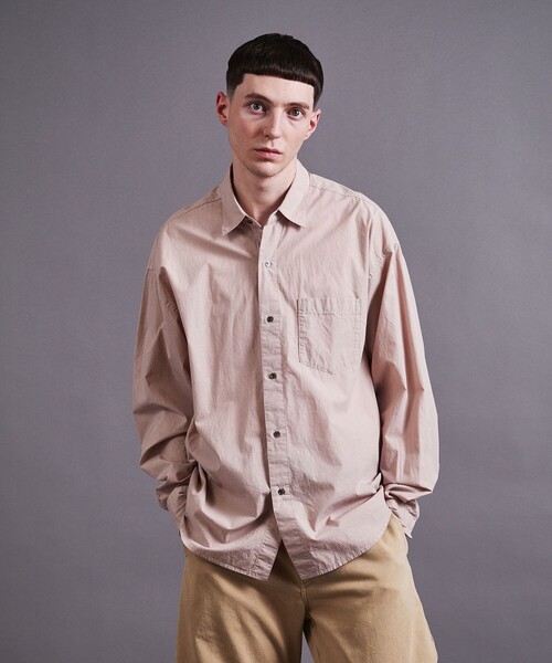 MONKEY TIME(モンキータイム)の「ガーメントダイ タイプライター シャツ(シャツ/ブラウス・メンズ・オフホワイト/ブラック/ピンク・S/M/L/XL)」の3枚目の写真