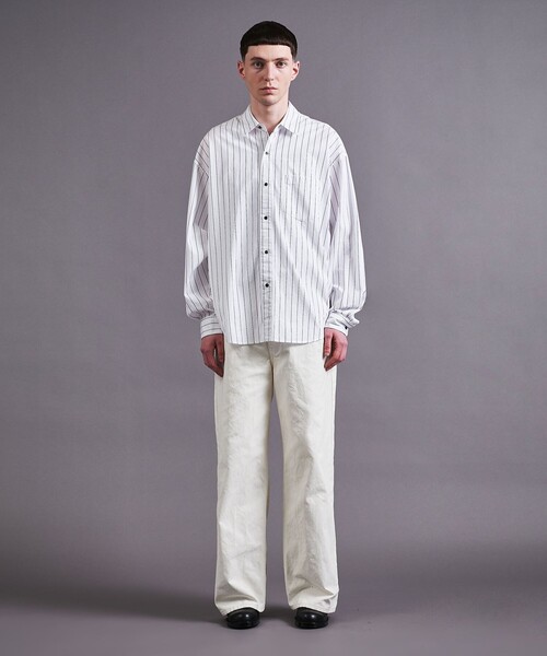 MONKEY TIME(モンキータイム)の「ガーメントダイ タイプライター シャツ(シャツ/ブラウス・メンズ・オフホワイト/ブラック/ピンク・S/M/L/XL)」の4枚目の写真