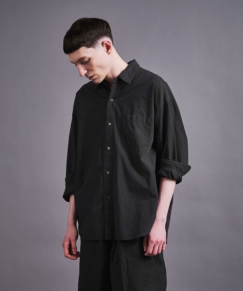 MONKEY TIME(モンキータイム)の「ガーメントダイ タイプライター シャツ(シャツ/ブラウス・メンズ・オフホワイト/ブラック/ピンク・S/M/L/XL)」の6枚目の写真