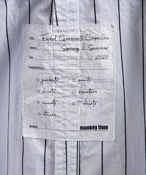 MONKEY TIME(モンキータイム)の「ガーメントダイ タイプライター シャツ(シャツ/ブラウス・メンズ・オフホワイト/ブラック/ピンク・S/M/L/XL)」の18枚目の写真