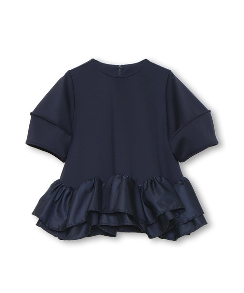 詰め放題福袋チケット対象商品 Re.Verofonna ヴェロフォンナ フリンジフリル Tシャツ 半袖 カットソー 送料無料 レディース 女性 9号 Mサイズ コットン トップス Re.Verofonna（ヴェロフォンナ）の「フリルヘムAラインプル