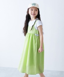 devirock（デビロック）の「ポコポコチェック キャミワンピース＆半袖Tシャツセット（ワンピース）」