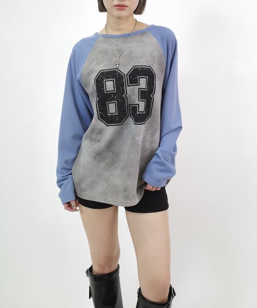 セール】ナンバリングワッフルラグラン（Tシャツ/カットソー）｜WHO'S