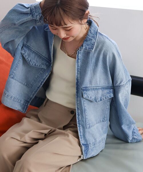値下げしました！早い者勝ち！　美品　 Ameri デニムドッキングジャケット Ameri（アメリ）の「DENIM DOCKING JACKET（テーラード