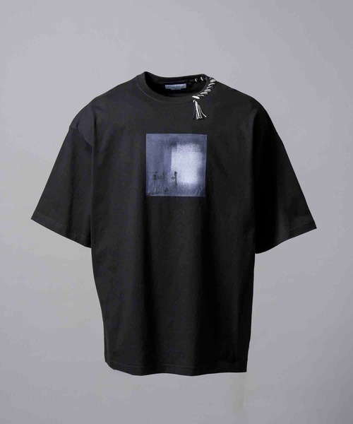 MAISON SPECIAL(メゾンスペシャル)の「《UNISEX》Abstract Mini Hand-Printed Oversized Stitched Crew Neck T-shirt/アブストラクトミニハンドプリントオーバーサイズドステッチクルーネックTシャツ【MAISON SPECIAL/メゾンスペシャル】(Tシャツ/カットソー・メンズ・ダークブルー/ブルー/レッド/パープル/ホワイト/ブラック・0/1/2)」の5枚目の写真