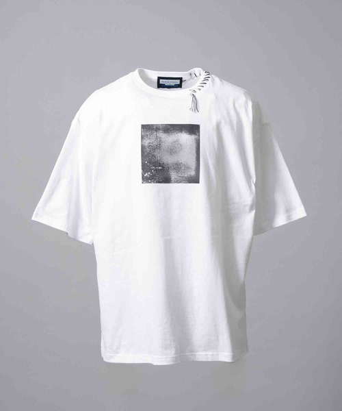 MAISON SPECIAL(メゾンスペシャル)の「《UNISEX》Abstract Mini Hand-Printed Oversized Stitched Crew Neck T-shirt/アブストラクトミニハンドプリントオーバーサイズドステッチクルーネックTシャツ【MAISON SPECIAL/メゾンスペシャル】(Tシャツ/カットソー・メンズ・ダークブルー/ブルー/レッド/パープル/ホワイト/ブラック・0/1/2)」の2枚目の写真