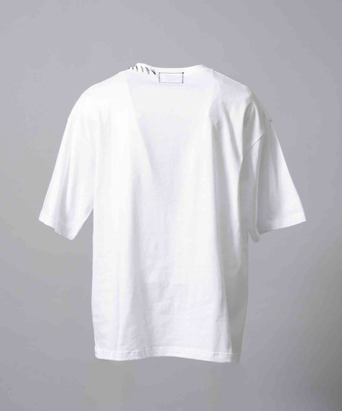 MAISON SPECIAL(メゾンスペシャル)の「《UNISEX》Abstract Mini Hand-Printed Oversized Stitched Crew Neck T-shirt/アブストラクトミニハンドプリントオーバーサイズドステッチクルーネックTシャツ【MAISON SPECIAL/メゾンスペシャル】(Tシャツ/カットソー・メンズ・ダークブルー/ブルー/レッド/パープル/ホワイト/ブラック・0/1/2)」の8枚目の写真