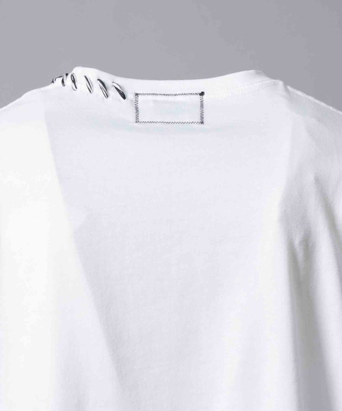 MAISON SPECIAL(メゾンスペシャル)の「《UNISEX》Abstract Mini Hand-Printed Oversized Stitched Crew Neck T-shirt/アブストラクトミニハンドプリントオーバーサイズドステッチクルーネックTシャツ【MAISON SPECIAL/メゾンスペシャル】(Tシャツ/カットソー・メンズ・ダークブルー/ブルー/レッド/パープル/ホワイト/ブラック・0/1/2)」の12枚目の写真