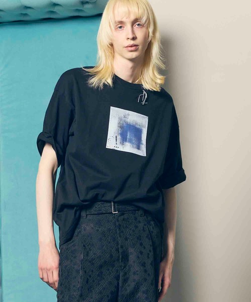 MAISON SPECIAL(メゾンスペシャル)の「《UNISEX》Abstract Mini Hand-Printed Oversized Stitched Crew Neck T-shirt/アブストラクトミニハンドプリントオーバーサイズドステッチクルーネックTシャツ【MAISON SPECIAL/メゾンスペシャル】(Tシャツ/カットソー・メンズ・ダークブルー/ブルー/レッド/パープル/ホワイト/ブラック・0/1/2)」の20枚目の写真