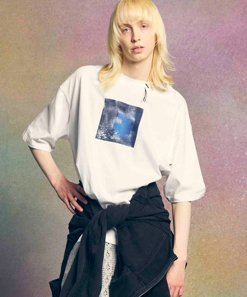 MAISON SPECIAL(メゾンスペシャル)の「《UNISEX》Abstract Mini Hand-Printed Oversized Stitched Crew Neck T-shirt/アブストラクトミニハンドプリントオーバーサイズドステッチクルーネックTシャツ【MAISON SPECIAL/メゾンスペシャル】(Tシャツ/カットソー・メンズ・ダークブルー/ブルー/レッド/パープル/ホワイト/ブラック・0/1/2)」の17枚目の写真
