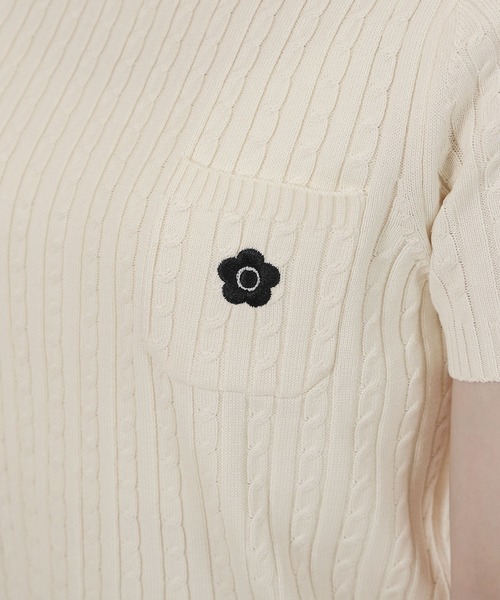 MARY QUANT(マリークワント)の「デイジーワンポイント半袖 プルオーバー(ニット/セーター・レディース・ブルー/ブラック/グリーン/ピンク/ホワイト・M)」の9枚目の写真