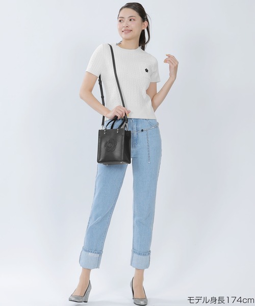 MARY QUANT(マリークワント)の「デイジーワンポイント半袖 プルオーバー(ニット/セーター・レディース・ブルー/ブラック/グリーン/ピンク/ホワイト・M)」の15枚目の写真